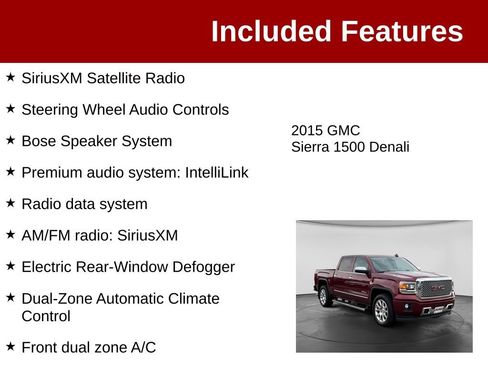 Used 2015 GMC Sierra 1500 Denali w/ Driver Alert Package AWD/4WD image 4
