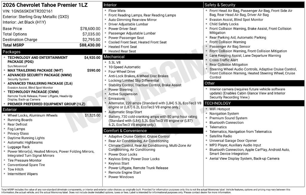 Used 2026 Chevrolet Tahoe Premier AWD/4WD image 36