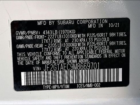 Used 2021 Subaru Crosstrek 2.0i Premium w/ Moonroof Package image 34