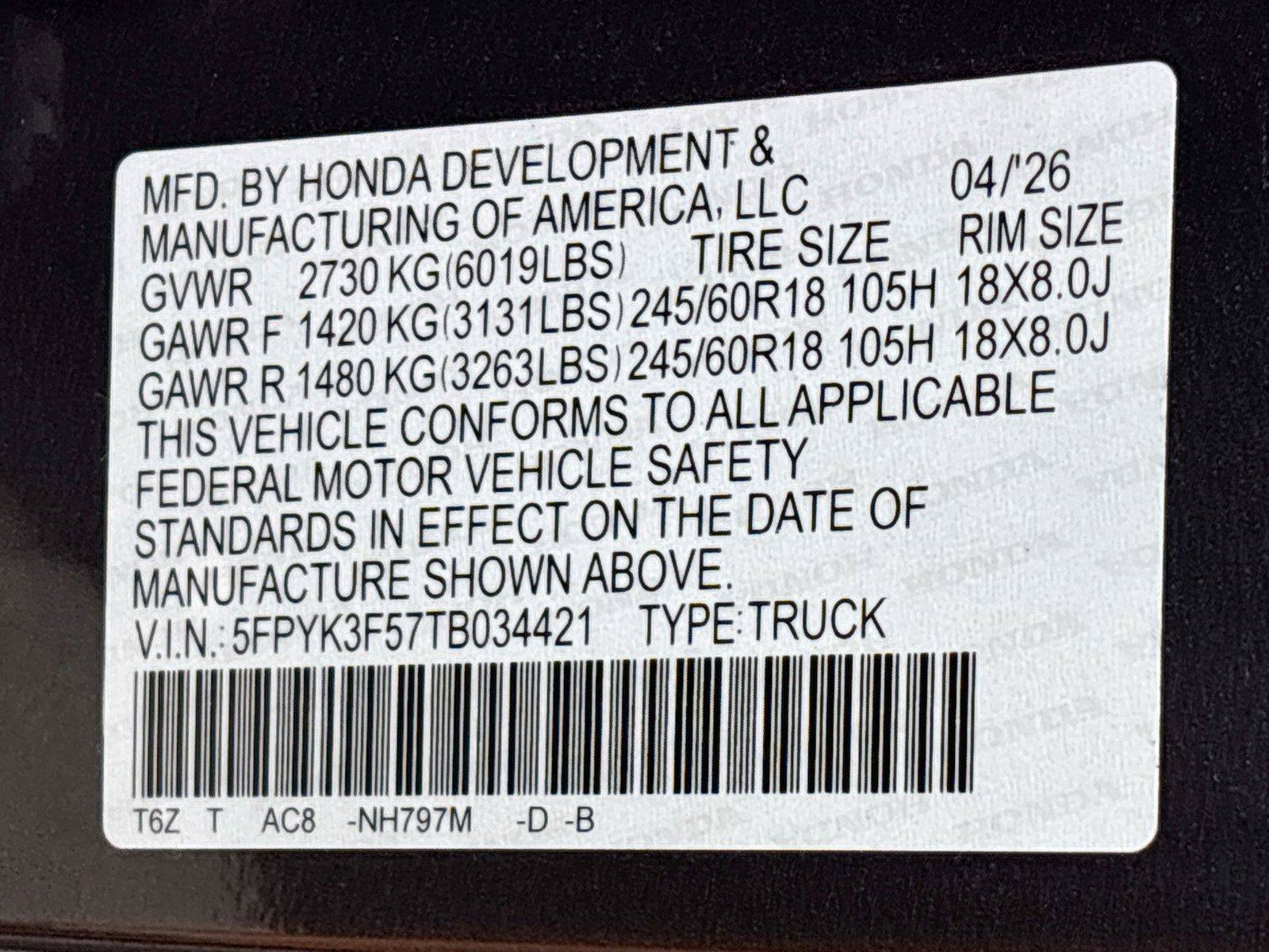 Certified 2026 Honda Ridgeline RTL image 37