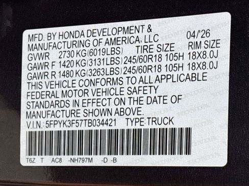 Certified 2026 Honda Ridgeline RTL image 37
