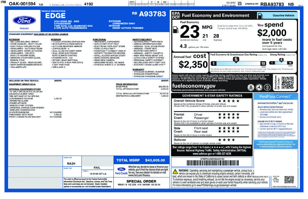 Used 2024 Ford Edge SEL w/ Convenience Package AWD/4WD image 21