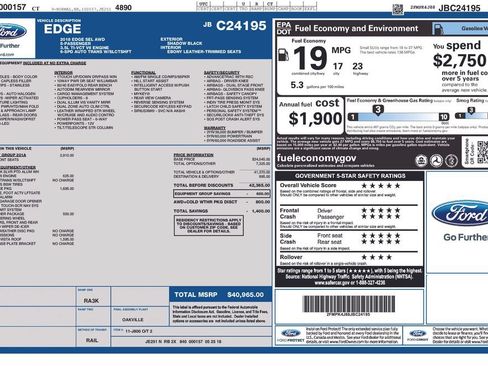 Used 2018 Ford Edge SEL w/ Equipment Group 201A AWD/4WD image 3