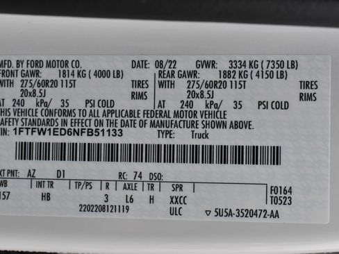 Used 2022 Ford F150 Lariat w/ Equipment Group 502A High image 2