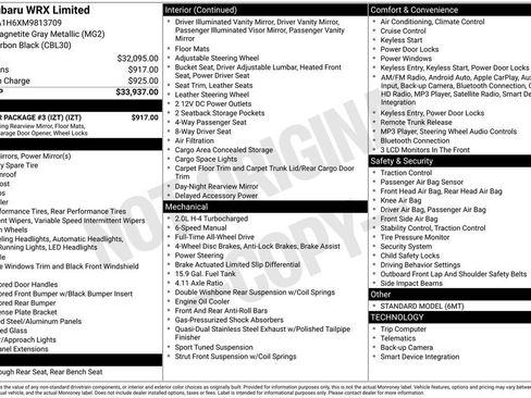 Used 2021 Subaru WRX Limited w/ Popular Package #3 (IZT) image 30