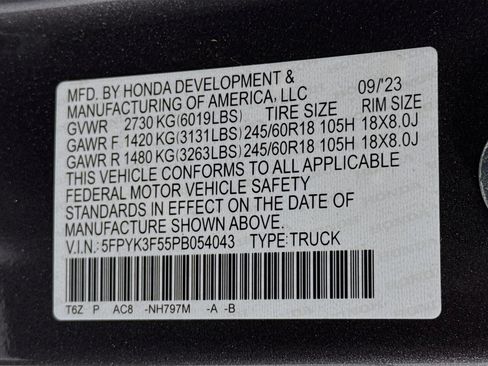 Certified 2023 Honda Ridgeline RTL image 31