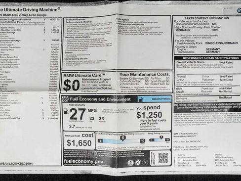 Used 2019 BMW 430i Gran Coupe xDrive w/ Convenience Package AWD/4WD image 54