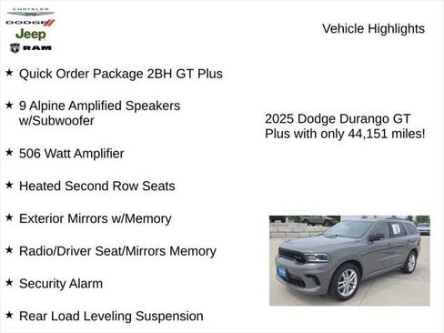 Certified 2025 Dodge Durango GT AWD/4WD image 2