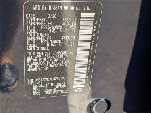 Used 2020 INFINITI QX80 Luxe w/ Proassist Package image 26