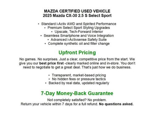 Used 2025 MAZDA CX-30 AWD 2.5 S w/ Select Sport Pkg image 1