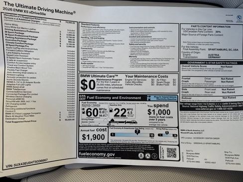 New 2026 BMW X5 xDrive50e w/ Executive Package image 28