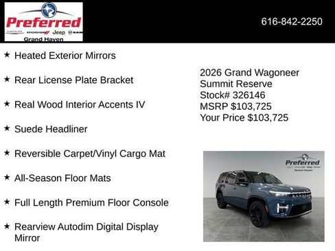 New 2026 Jeep Grand Wagoneer Summit AWD/4WD image 33