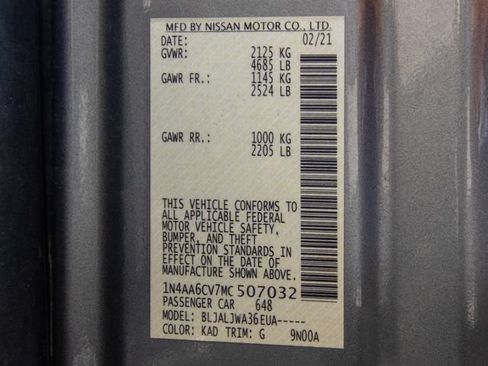 Used 2021 Nissan Maxima 3.5 SV w/ Floor Mat Group FWD image 27