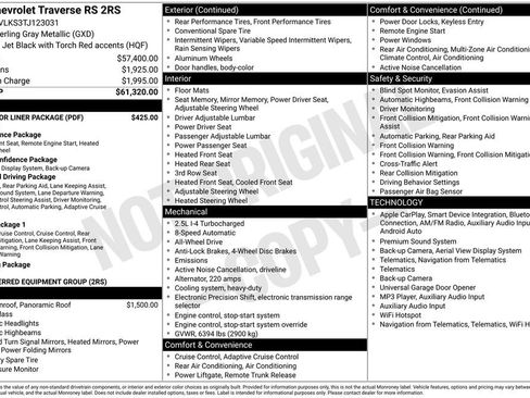 Used 2026 Chevrolet Traverse RS w/ LPO, Floor Liner Package AWD/4WD image 25