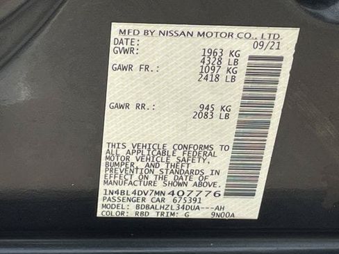 Used 2021 Nissan Altima 2.5 SV FWD image 29