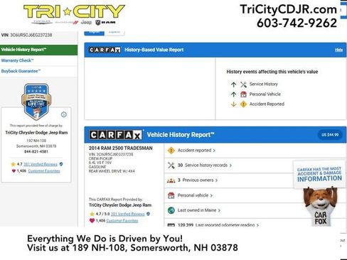Used 2014 RAM 2500 Tradesman w/ Chrome Appearance Group image 1