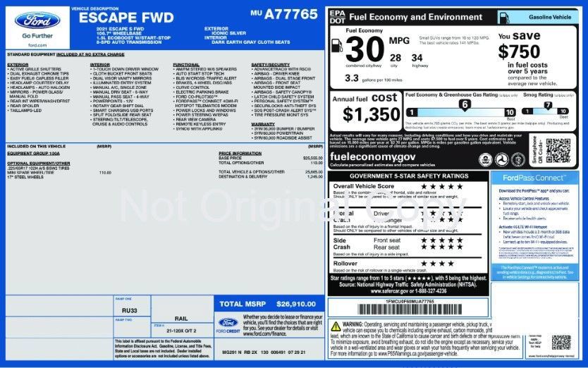 Used 2021 Ford Escape S FWD image 9