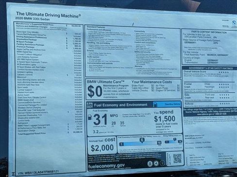 New 2026 BMW 330i Sedan w/ M Sport Package RWD image 20