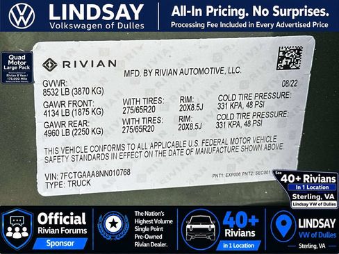 Used 2022 Rivian R1T Adventure AWD/4WD image 29