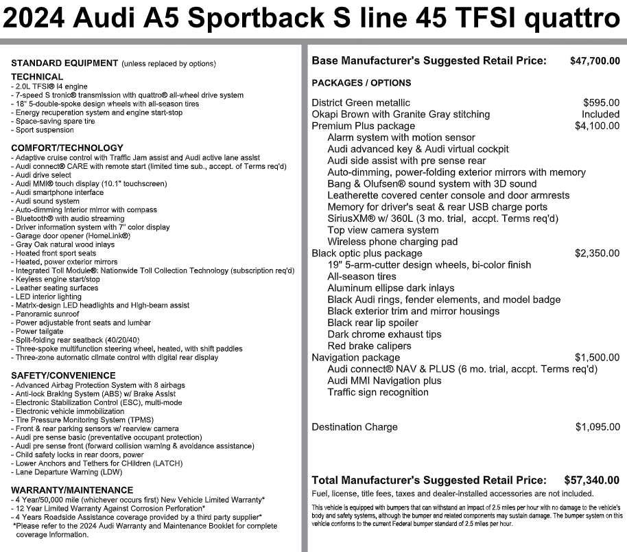 Used 2024 Audi A5 2.0T Premium Plus w/ Premium Plus AWD/4WD image 3