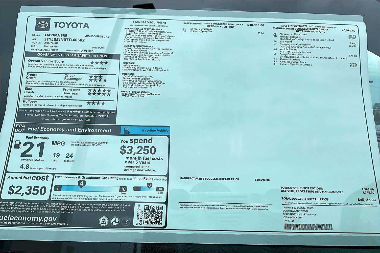 New 2026 Toyota Tacoma SR5 AWD/4WD image 20