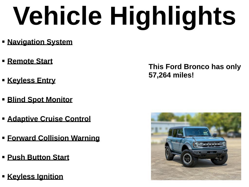 Used 2022 Ford Bronco Big Bend w/ Sasquatch Package AWD/4WD image 39