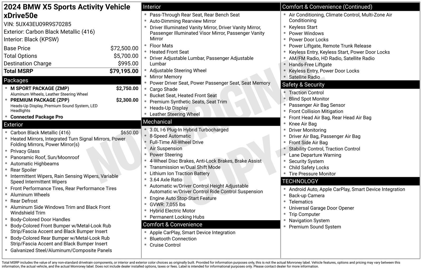 Used 2024 BMW X5 xDrive50e w/ M Sport Package AWD/4WD image 39