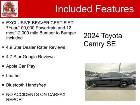 Used 2024 Toyota Camry SE w/ Convenience Package FWD image 5