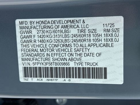 New 2026 Honda Ridgeline RTL image 36