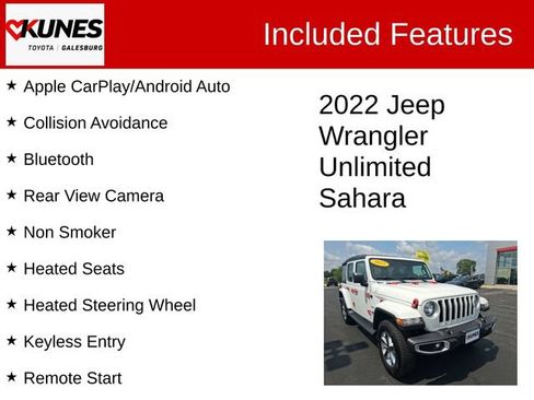 Used 2022 Jeep Wrangler Unlimited Sahara w/ Cold Weather Group AWD/4WD image 2