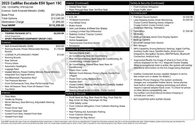 Used 2023 Cadillac Escalade ESV Sport w/ Touring Package AWD/4WD image 40