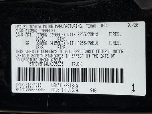 Used 2020 Toyota Tundra SR5 w/ SR5 Upgrade Package RWD image 29