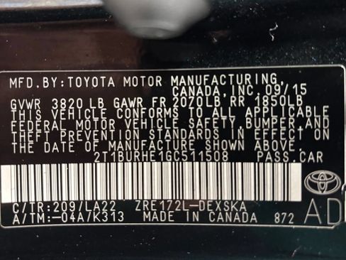 Used 2016 Toyota Corolla S Premium w/ Body Protection Package #1 FWD image 10
