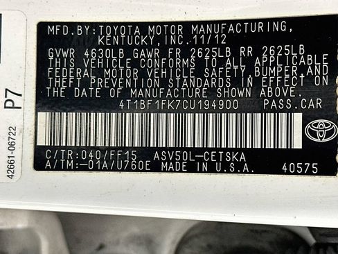 Used 2012 Toyota Camry SE FWD image 34