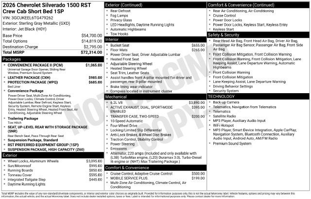 New 2026 Chevrolet Silverado 1500 RST w/ Convenience Package II AWD/4WD image 5