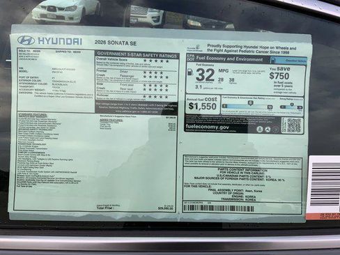 New 2026 Hyundai Sonata SE image 13