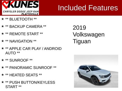 Used 2019 Volkswagen Tiguan SEL image 2