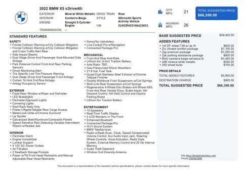 Used 2022 BMW X5 sDrive40i w/ Premium Package image 45