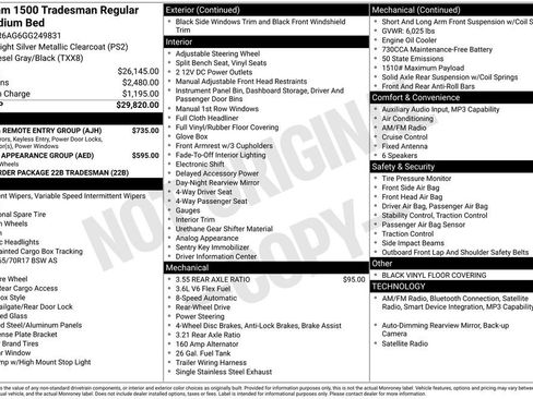 Used 2016 RAM 1500 Tradesman w/ Power & Remote Entry Group RWD image 5