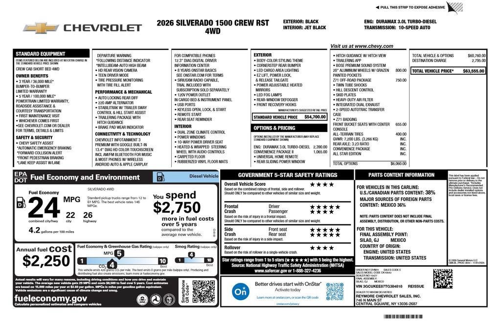 New 2026 Chevrolet Silverado 1500 RST w/ Convenience Package II AWD/4WD image 3