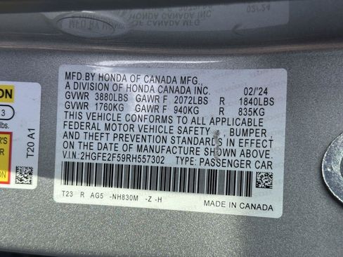 Certified 2024 Honda Civic Sport image 15