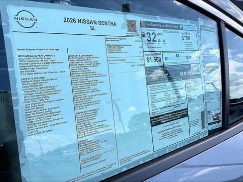 New 2026 Nissan Sentra SL w/ Floor Mat Package FWD image 15