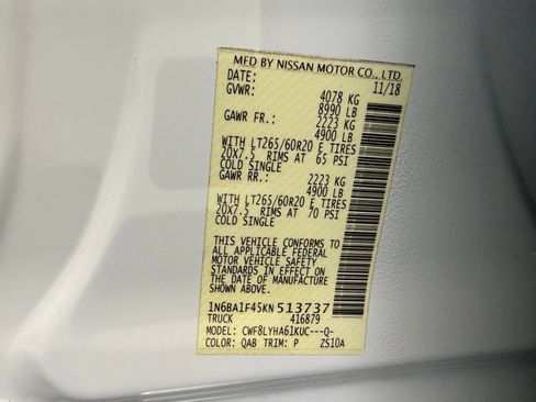 Used 2019 Nissan Titan Platinum Reserve w/ Platinum Utility Package AWD/4WD image 22