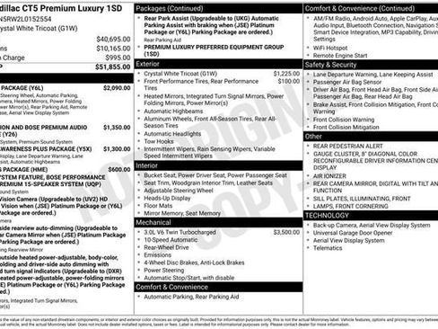 Used 2020 Cadillac CT5 Premium Luxury w/ Parking Package image 33