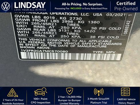 Used 2021 Volkswagen Atlas SEL Premium AWD/4WD image 29