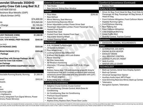 New 2025 Chevrolet Silverado 3500 High Country w/ Technology Package image 33