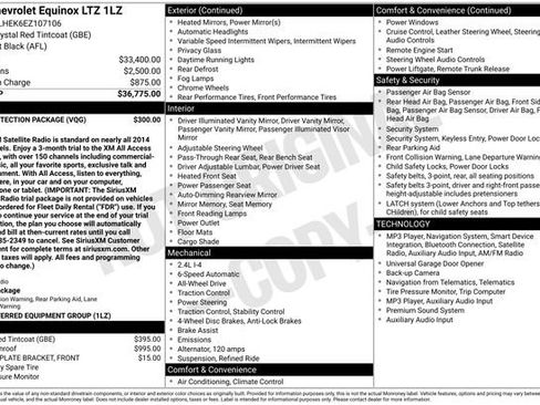 Used 2014 Chevrolet Equinox LTZ w/ LPO, Protection Package AWD/4WD image 2