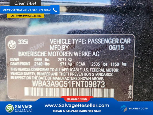 Used 2015 BMW 335i Sedan RWD image 16