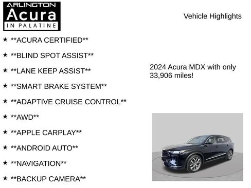Certified 2024 Acura MDX w/ Technology Package FWD image 7