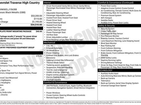 Used 2020 Chevrolet Traverse High Country image 5